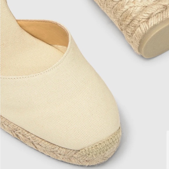 Castaner Lace Up Classic Organic Cotton Jute Cream Espadrille Wedge Sandals 7.5 - Picture 7 of 16